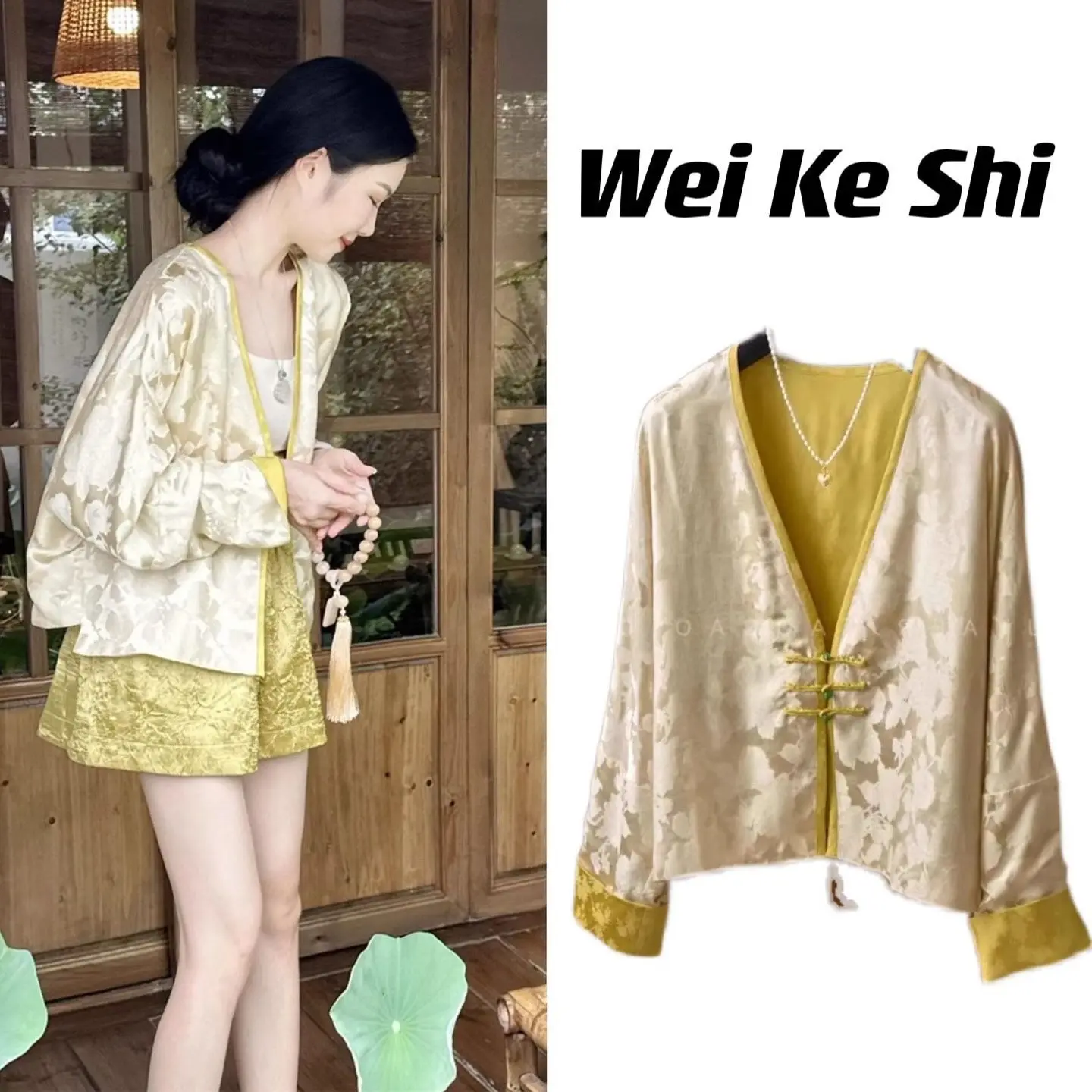 Bộ Đồ Phong Cách Quốc Gia, Phong Cách Trung Quốc Mới, Bộ Đồ Đầu, Bộ Sưu Tập Đầu Xuân Mới 2024, Phong Cách Xã Hội Và Thanh Lịch, Bộ Đồ Hai Mảnh Áo Khoác Và Quần Đùi, Dành Cho Nữ Women Top