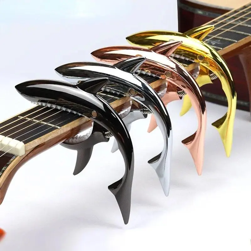 1PC Metal Shark Guitar Capo Classic Electric Guitar Capo High Quality Zinc Alloy Quick Change Clip Bass Bridge Guitar Accessories