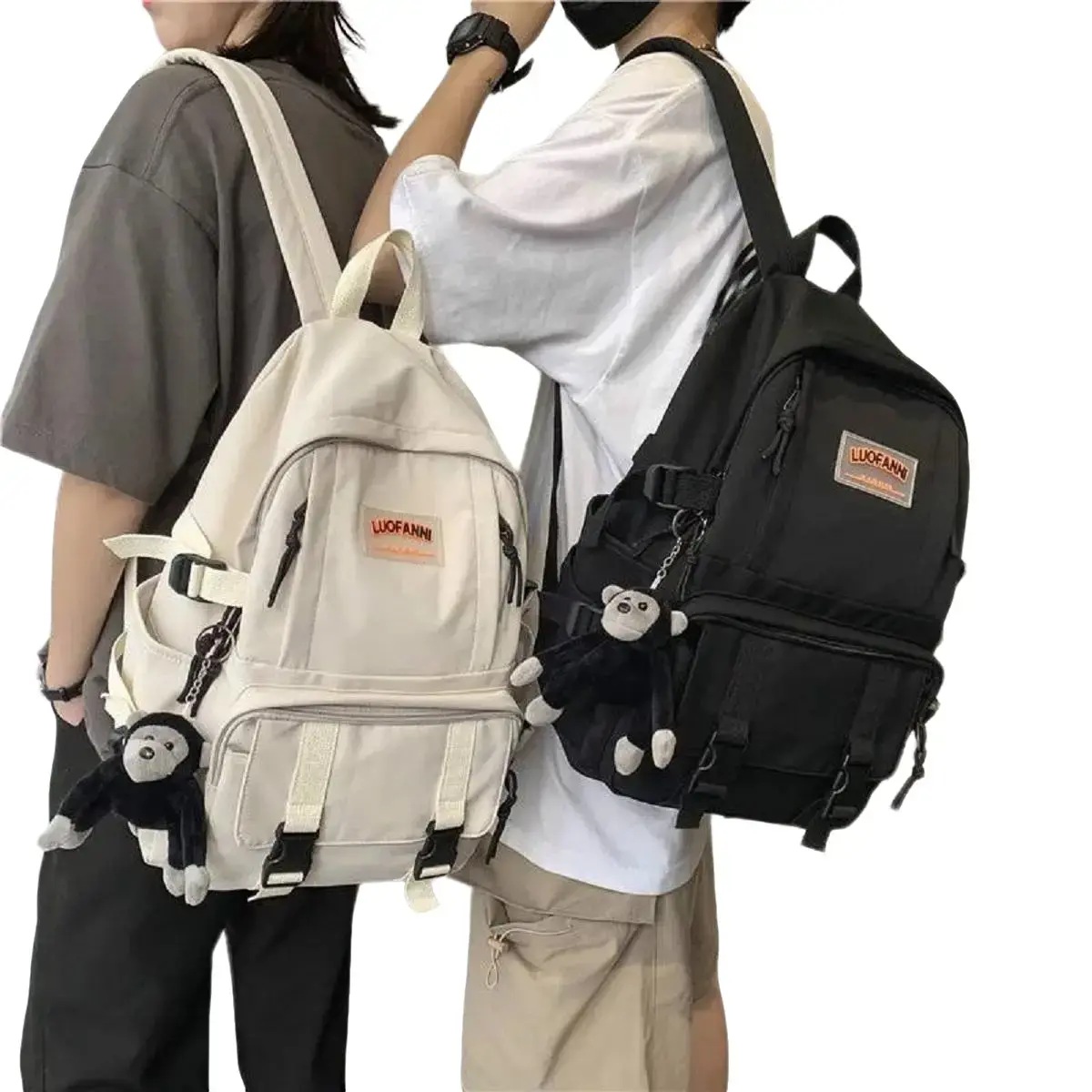 Tas ransel Backpack pria wanita Kanvas Sekolah