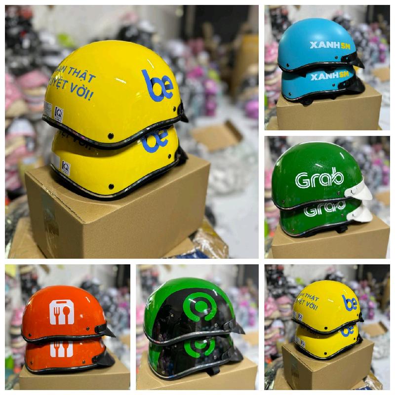 Mũ bảo hiểm xe ôm công nghệ ( be _ grab _ shope _ gojek _ xanh sm )
