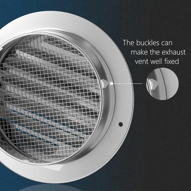 Stainless Steel Round Dryer Vent Cover, Wall-mounted Exhaust Hood for Bathroom Ventilation and Air Exchange, Dryer Replacement Outlet Accessory 6