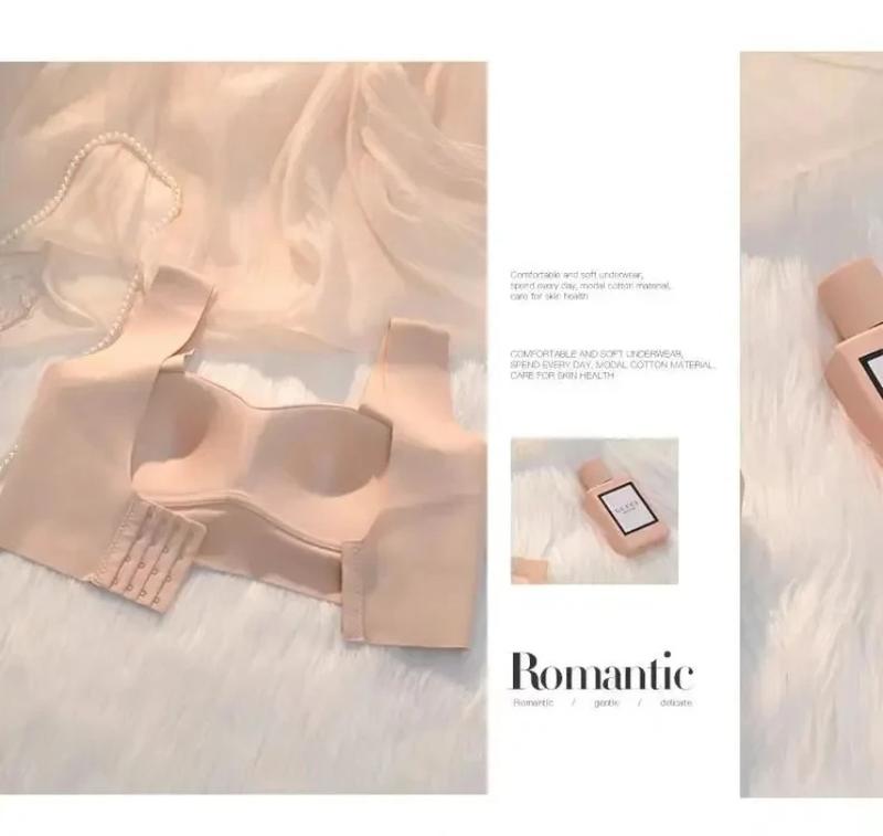Product Introduction of Women Seamless Silk Bra Removable Chest Pad Lifting Underwear No Steel Ring Breathable 12