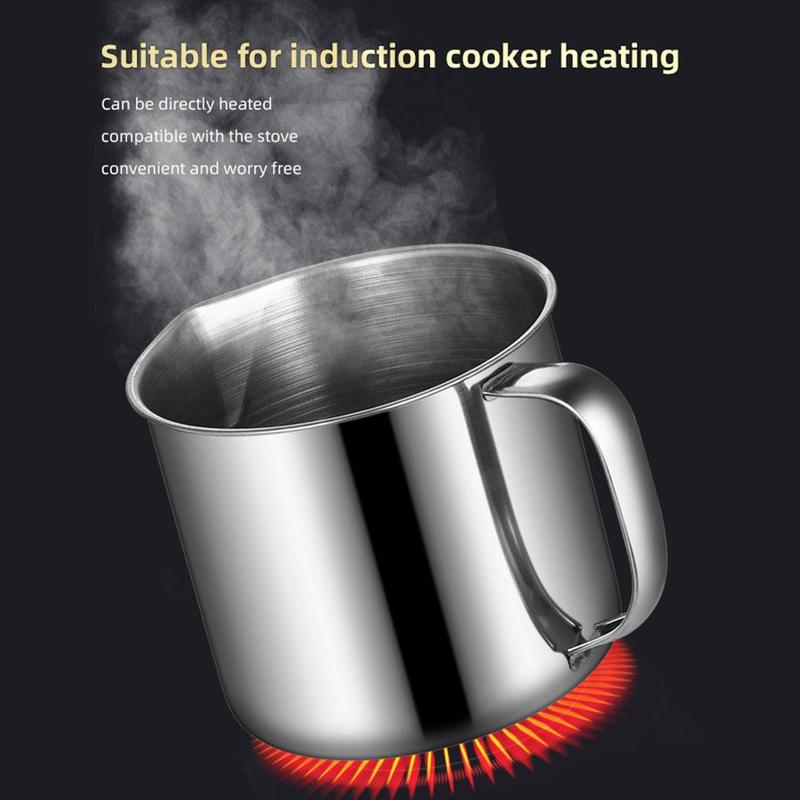 Product Introduction of 1.3L Large Capacity Storage Pot Oil Bottle Thin Style Cup Containers Strainer Steel Stainless E4A6 32