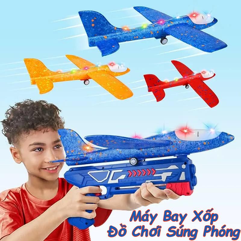 Máy Phóng Máy Bay Xốp Trẻ Em Đồ Chơi Ném Tay Máy Bay Lượn Xốp Trò Chơi Ngoài Trời Toy