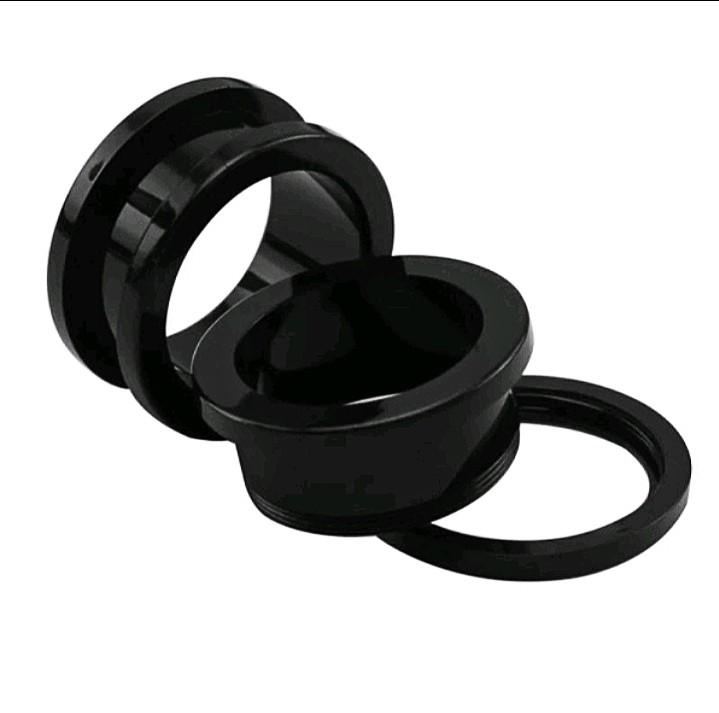 Product Introduction of Piercing Earplug Tunnel Anting Plastik karet Hitam Pria Laki-laki 1