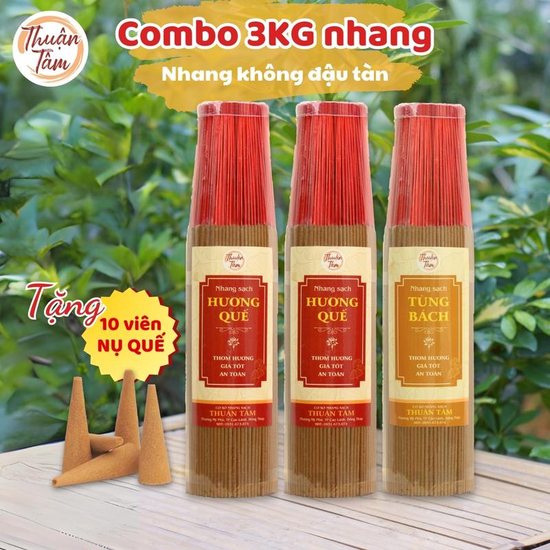 [3kg nhang 4 tấc] 3kg Nhang sạch Thuận Tâm - thiên nhiên an toàn - TẶNG 10 NỤ THẢO MỘC