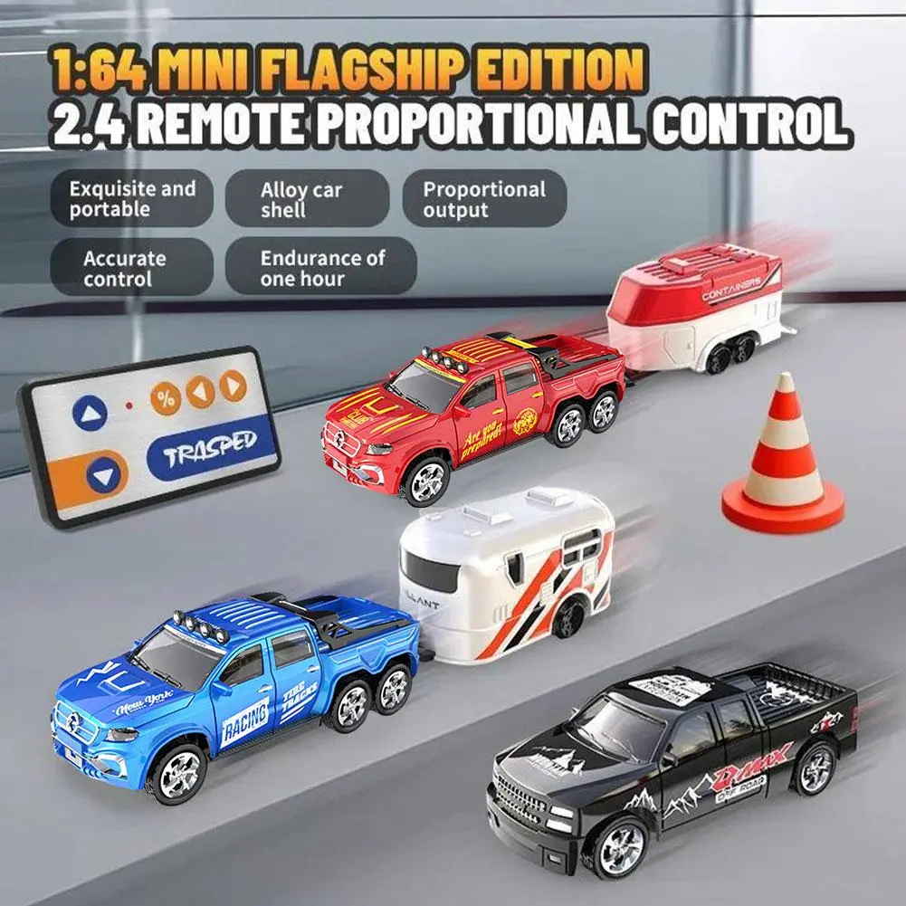 1:64 Mini Remote Control Car Alloy Car Model With Light Off-road Vehicle Car Simulation Model Children's Toy