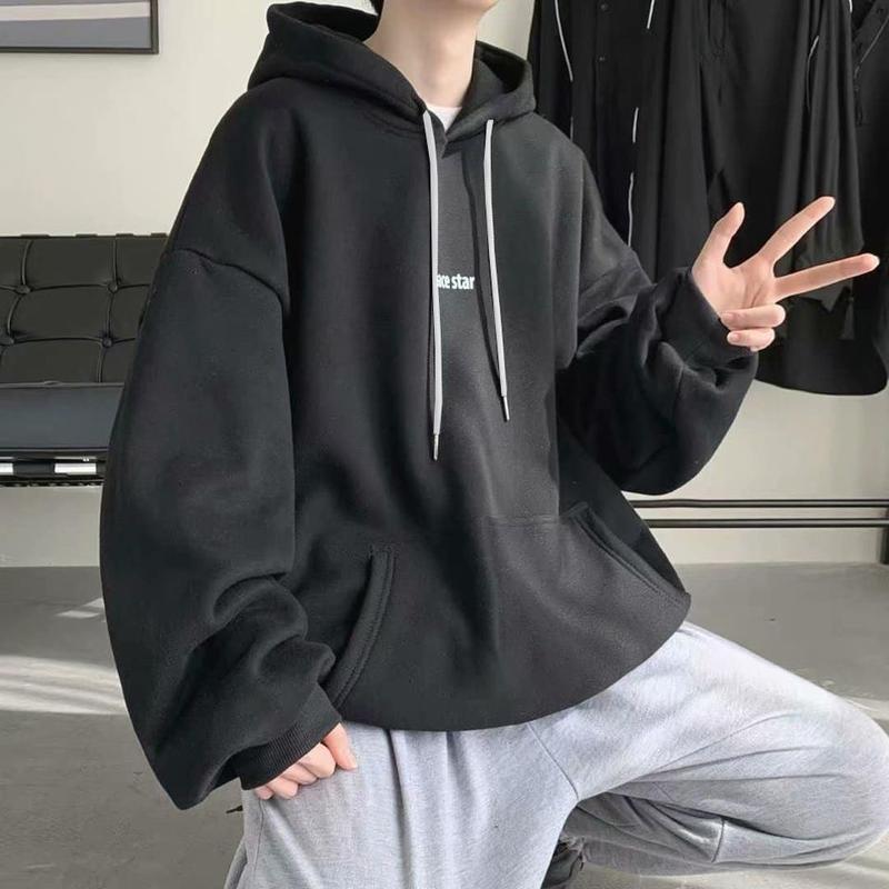 Áo Khoác Hoodie Nỉ (2) In Chữ Sp.ea star Form Rộng Unisex cả nam và nữ mặc đều đẹp Menswear Dài Tay Tay Dài Đen Nhung Ong