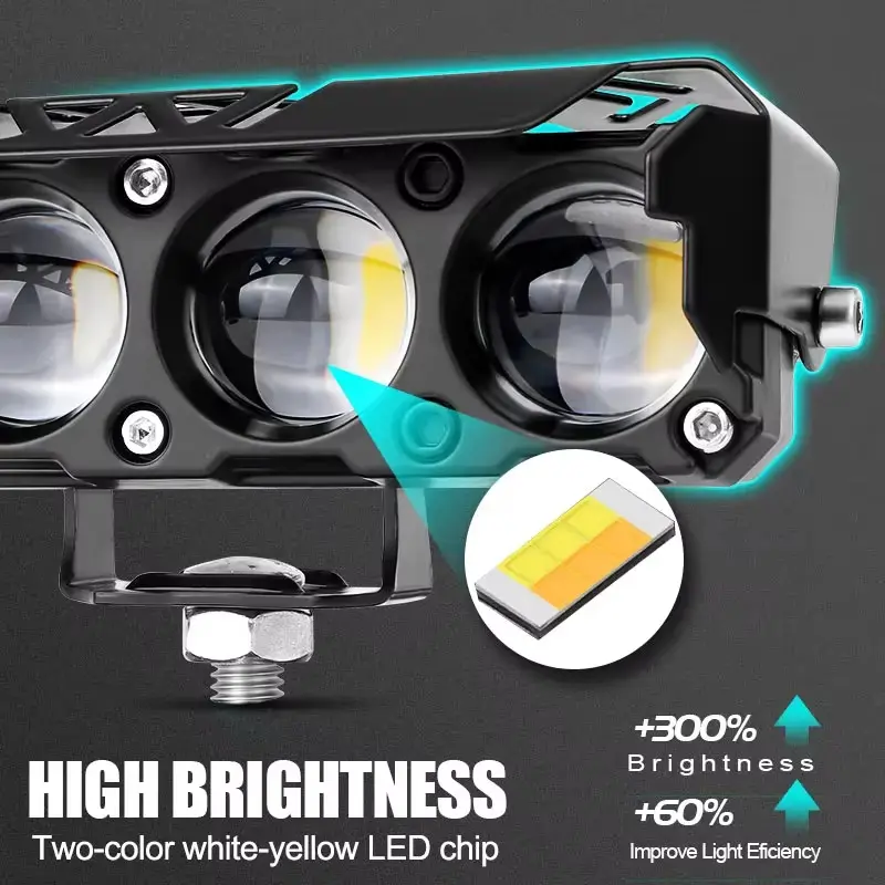 Lampu Tembak Laser Foglamp SQL 3 Mata Cahaya D3 Kuning Putih Super Terang Full Alumunium Premium 3
