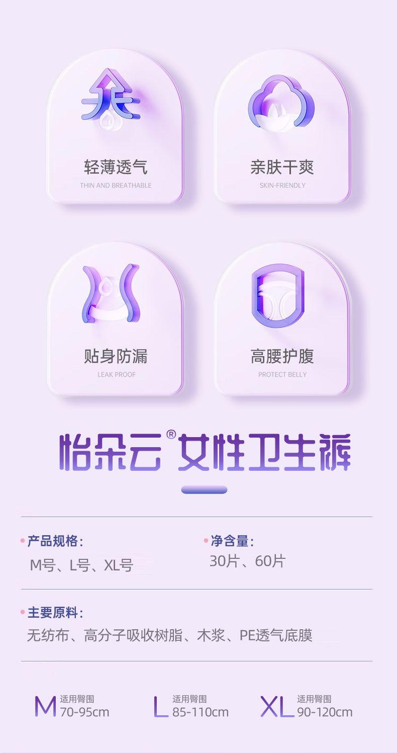 Product Introduction of [50000 People Praise] Night Comfort Pants Maternity Underwear Pants for Menstrual Period Sanitary Panty Night Comfort Pants Pull up Diaper Female Menstrual Period Safety Pants Sanitary Napkin Leak-Proof 2