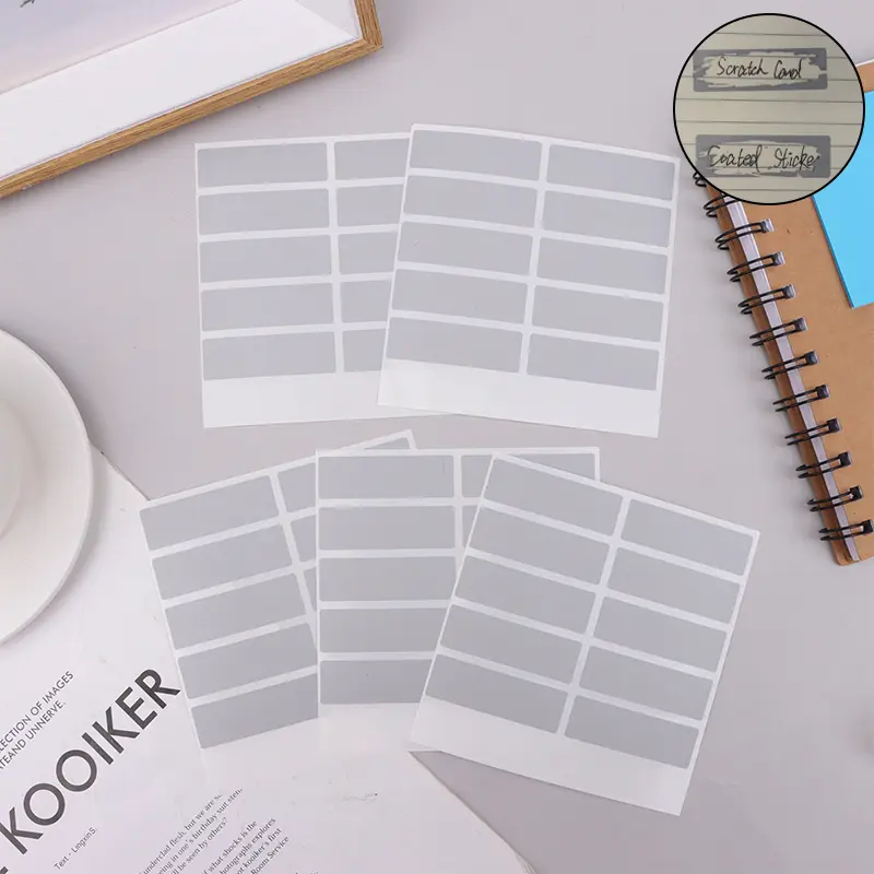 Thẻ Cào Phần Thưởng Hình Chữ Nhật, 50 Cái, 48x15mm, Miếng Dán Lớp Phủ Phim, Nhãn Cào, Thẻ Giảm Giá Xổ Số Tự Làm, Thích Hợp Cho Trẻ Em 7