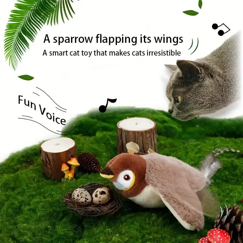 Electric Bird Design Cat Toy, USB Rechargeable Interactive Cat Teaser Toy, Pet Chasing Toy, Fun Indoor Cat Teething Toy, Pet Supplies 2