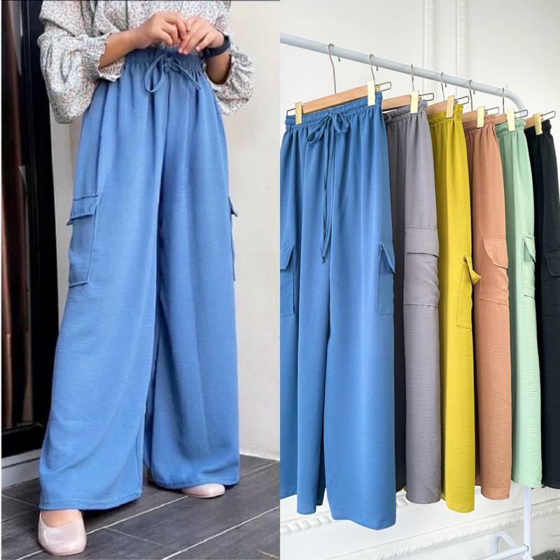 KULOT CARGO CRINKLE AIR FLOW JUMBO BIG SIZE PROMO CARGO PANTS - Celana Kulot Kargo Wanita CARGO PANTS CRINKLE AIRFLOW/KULOT CARGO CRINKLE AIRFLOW 0