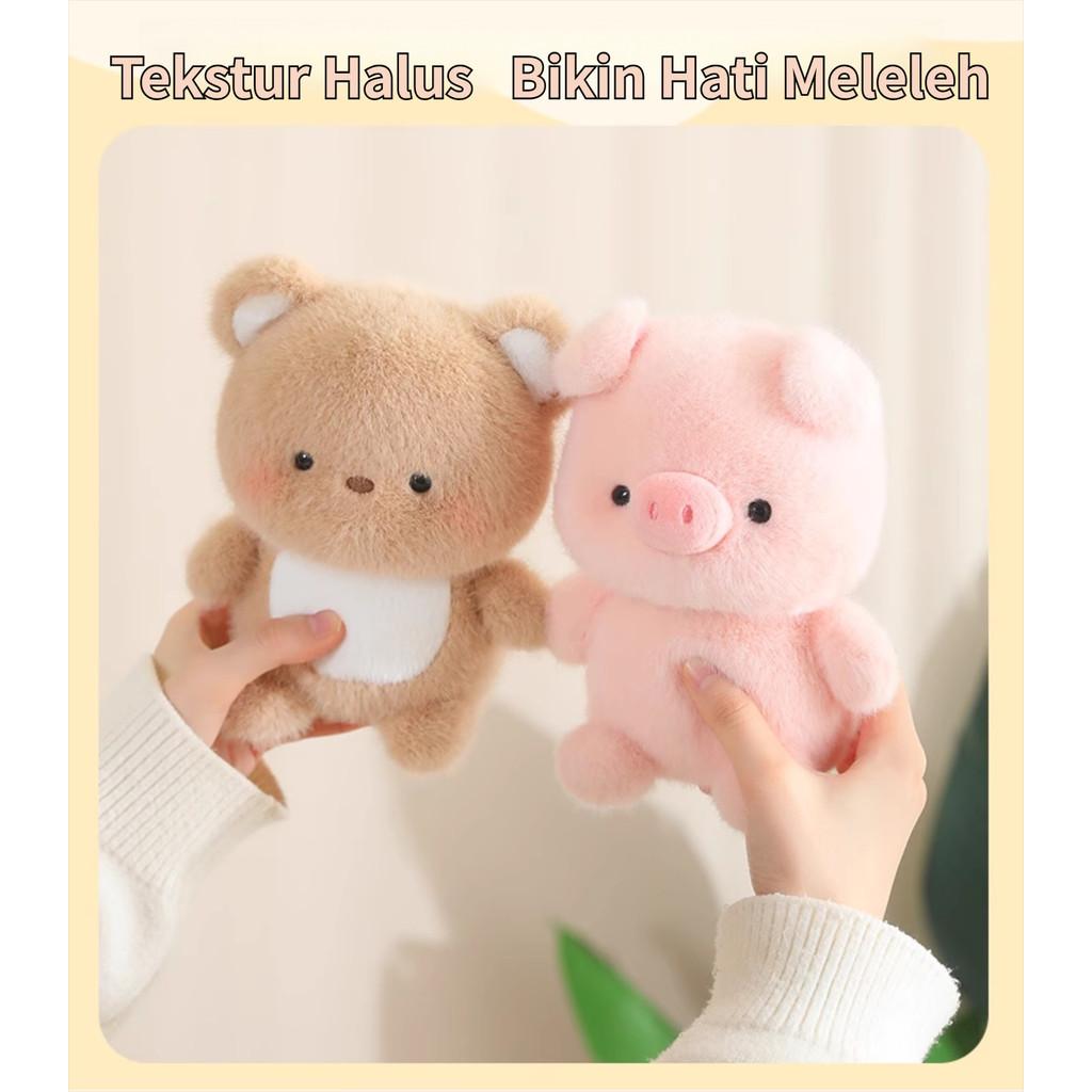 [READY] Boneka Plush Hewan 16cm Gemoy - Boneka Kelinci Anjing Beruang Lucu Aesthetic - Pajangan Meja Kamar & Teman Tidur Lembut - Kado Hadiah Ultah Viral