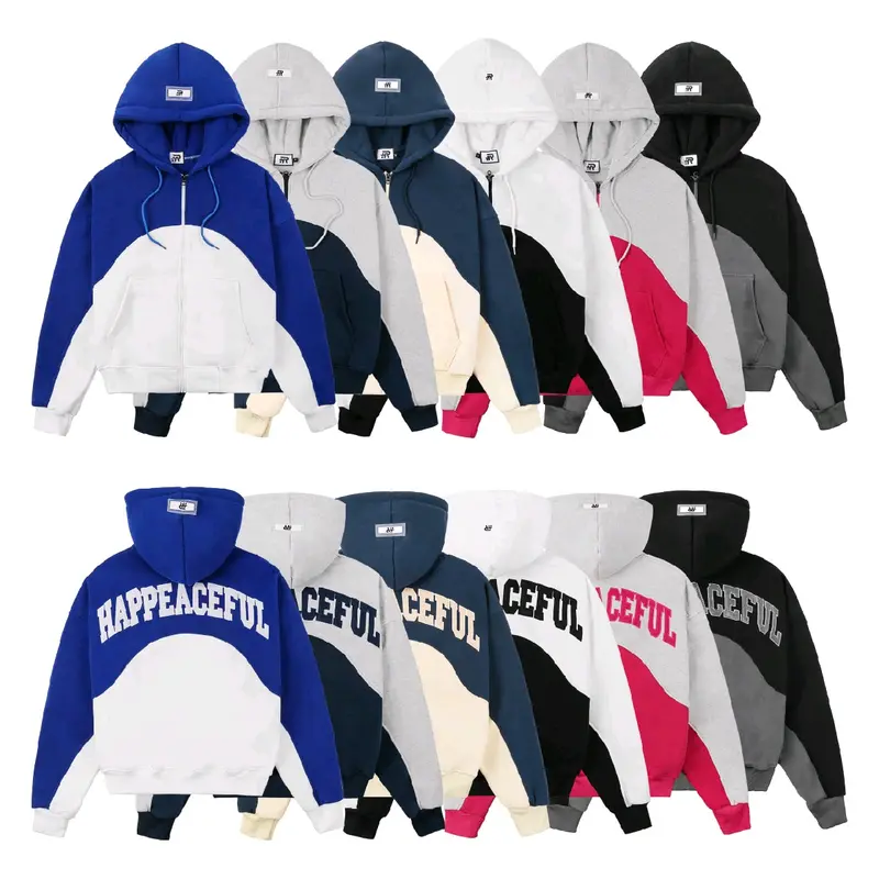 Áo khoác hoodie Zip Logo thiêu HAPPEACEFUL  nam_nữ  năng động aos weaternam hoodie  nocturnal Menswear Nhung peaceful whenever  hoodie 0