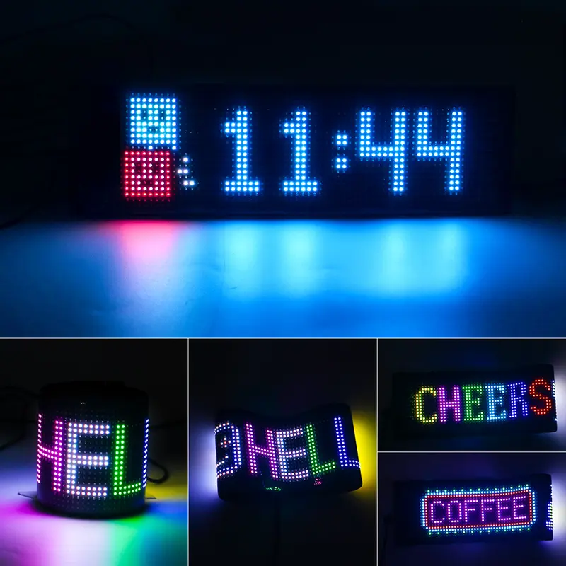 Bảng Điều Khiển Pixel Ma Trận LED USB, 5V Có Điều Khiển Từ Xa Ứng Dụng, Thích Hợp Cho Xe Hơi Và Xe Tải, Đèn Hiển Thị Hoạt Hình Mắt Quỷ, Led Linh Hoạt Đa Ngôn Ngữ, Bảng Điều Khiển Dấu Hiệu Quảng Cáo Sáng Cuộn Dọc, Thích Hợp Để Tự Làm Biển Báo Hiển Thị Mắt 4