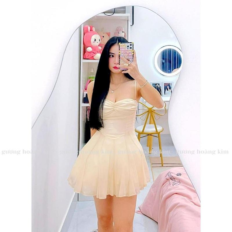 Product Introduction of Gương soi toàn thân treo tường Decor Phòng ,gương Thủy Tinh dáng hình hạt đậu sang chảnh, tính năng cảm ứng led 3 màu HK-5008 Đồ Chơi 7