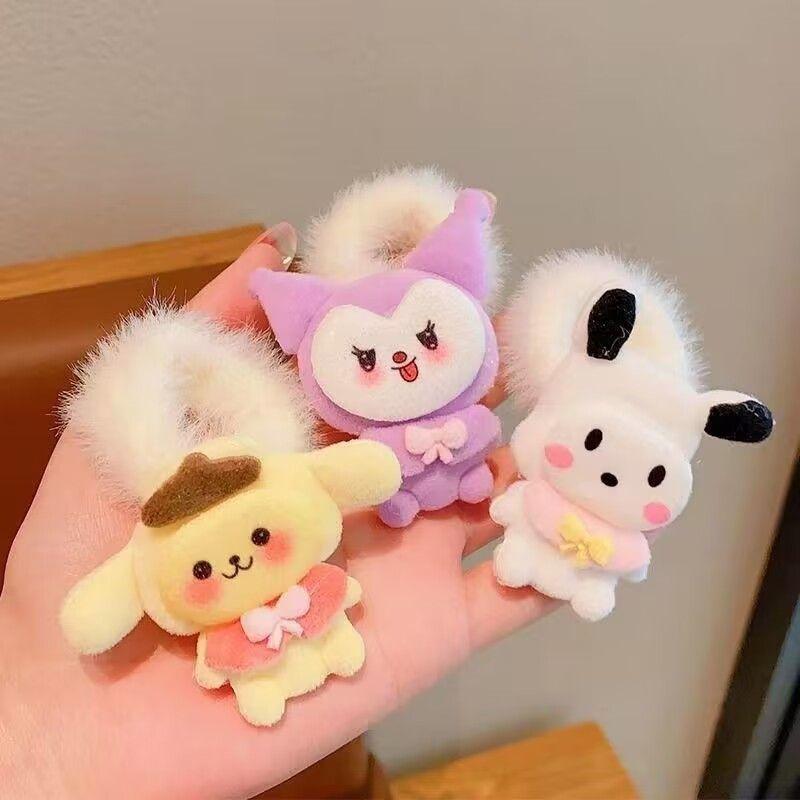 Dây Buộc Tóc, Chất Liệu Nhồi Bông Thích Hợp Cho Bé Gái Và Trẻ Em, Thiết Kế Dopamine, Có Cinnamon Babycinnamoroll, Kiểu Tóc Cho Bé Gái Mới Women 2