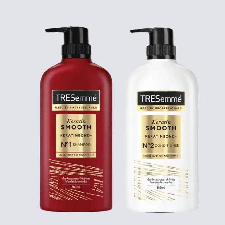 Combo 2 Chai Tresemme Thái Lan 370ml/chai, Dầu Gội Đỏ Hỗ Trợ Tóc Suôn Mượt và Dầu Xã Trắng Dưỡng Tóc