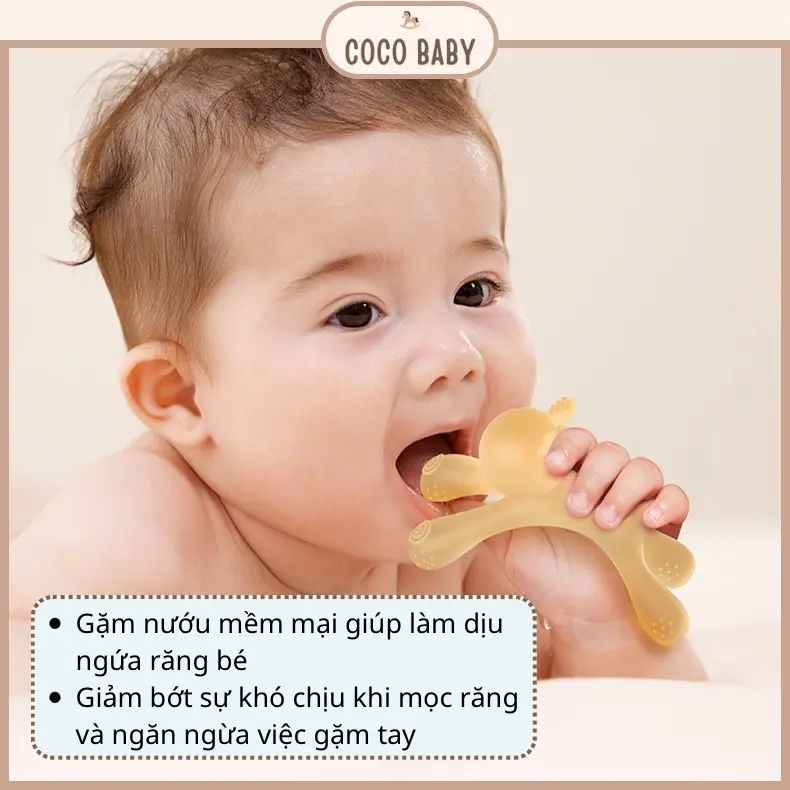 [ Tặng hộp đựng và dây đeo ] Gặm nướu silicon thực phẩm hình Thỏ Xinh cho bé từ 3 tháng tuổi 1