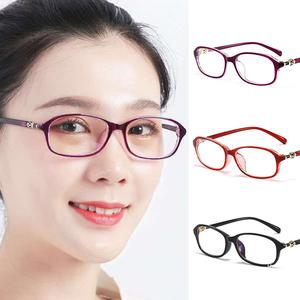 Reading Glasses +100~+400Graded Glasses for Farsighted TR90 Ultra-light Women Anti-blue Presbyopic Glasses