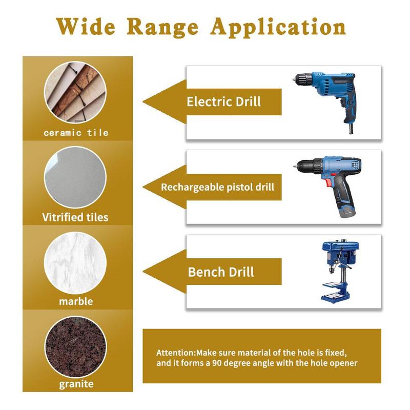 Product Introduction of Fiber Welded Hole Saw Drill Bit Set, 2 Sets Professional Drill Bit Set for Tile, Marble, Glass and Ceramics, Power Tool Accessories 5