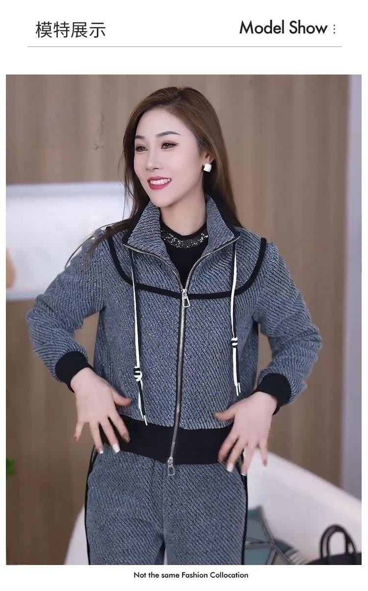 Product Introduction of Bộ Đồ Thường Ngày Đệm Nhung, Thời Trang, Dày Dặn, Dành Cho Nữ, Mùa Đông 2024 Hàng Mới Về, Cổ Chân Đế Áo Nỉ Khâu, Quần Ống Rộng, Bộ Hai Mảnh 8