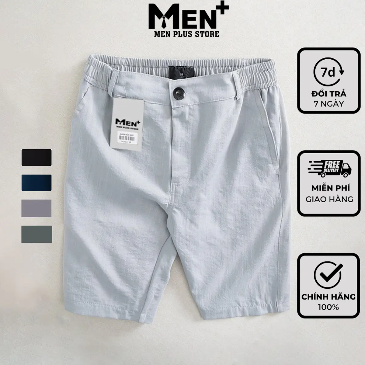 Quần short nam phong cách trẻ trung Hàn quốc, chất liệu vải đũi linen siêu nhẹ siêu mát
