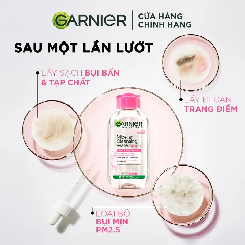 [KOL] Bộ đôi Nước tẩy trang làm sạch dịu nhẹ cho mọi loại da - Garnier Micellar Cleansing Water 400ml 6