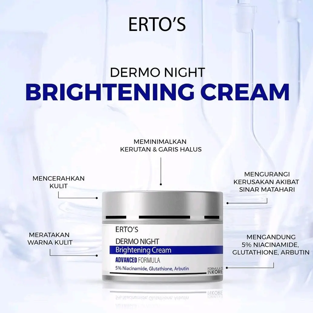 Ertos Dermo Night Cream - krim malam pencerah wajah original BPOM