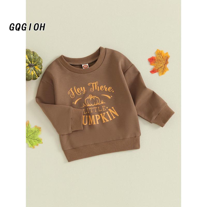 Kids Halloween Sweatshirt, Long Sleeve Pumpkin Letters Print Hoodie 3