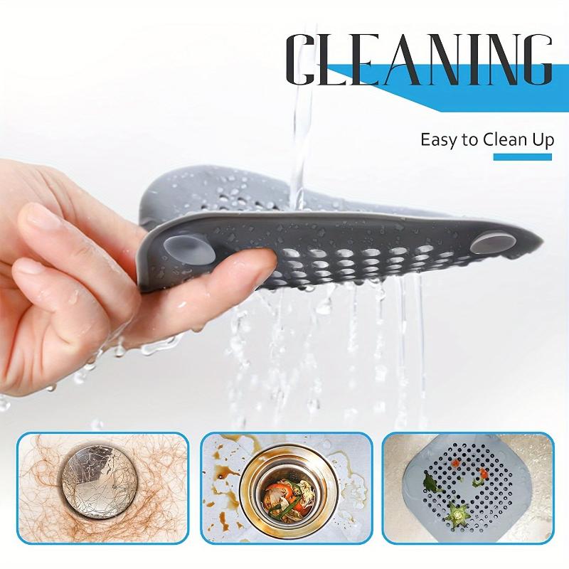 1/3/5pcs Hair Filter, Sink Filter, Bathtub Shower Floor Drain Plug, Silicone Kitchen Plug, Bathroom Accessories 6