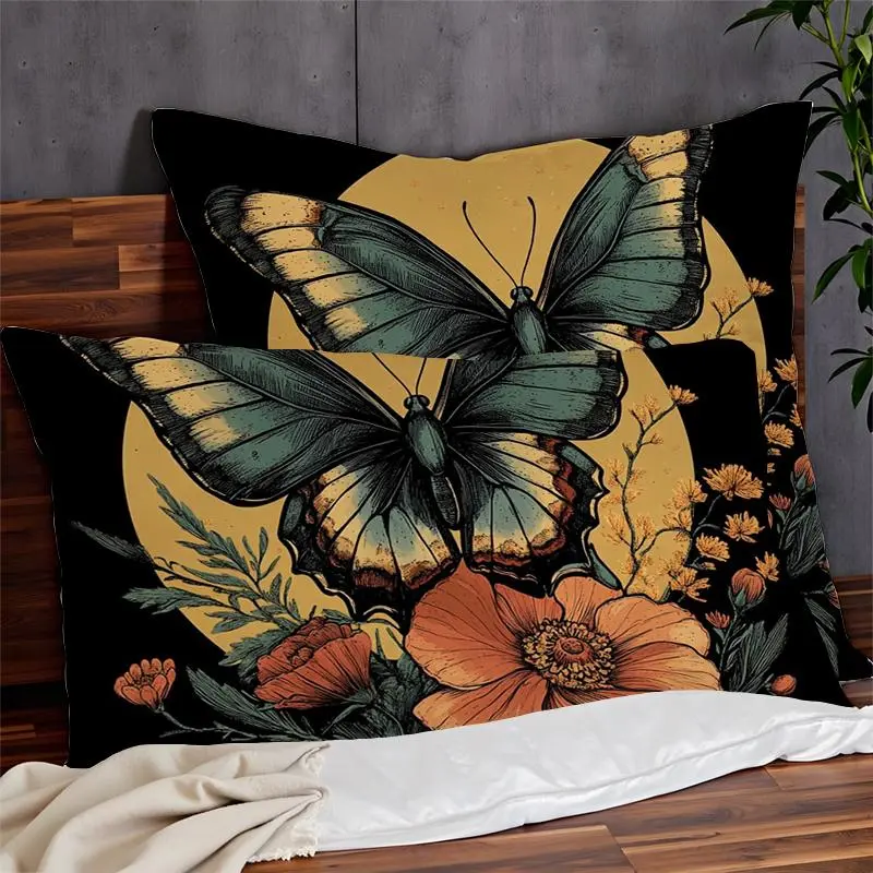Butterfly Pattern Bedding Set, 1 Set Including 1 Duvet Cover & 2 Pillowcases, Soft Comfortable Bedding Set for Home Bedroom 2