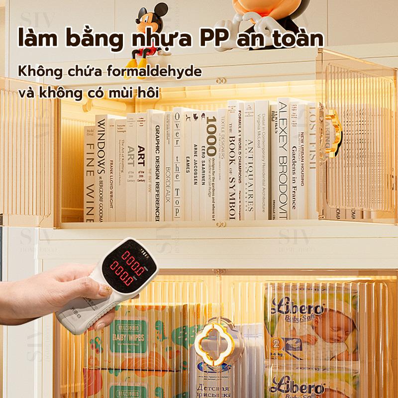 80CM SIV Tủ Nhựa Đựng 3/4/5tầng-Trong suốt làm dày công suất lớn tủ bếp Đa Năng 6