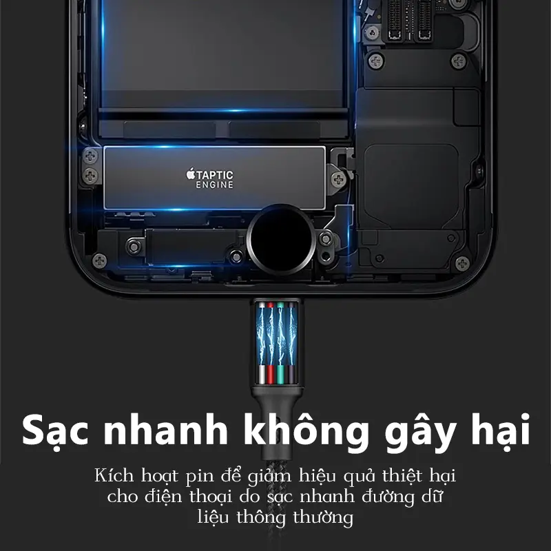Dây cáp sạc ba trong một hỗ trợ sạc nhanh đa năng cho Android Type-C và iPhone - Usb 3