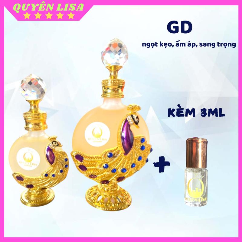 KÈM 3ML Tinh Dầu Nước Hoa Dubai Công Vàng Golden Chai Chấm 15ml 35ml Mùi Hương Ngọt Kẹo Ấm Áp Dầu Thơm Nữ Perfume Cosmetic Xịt Thơm