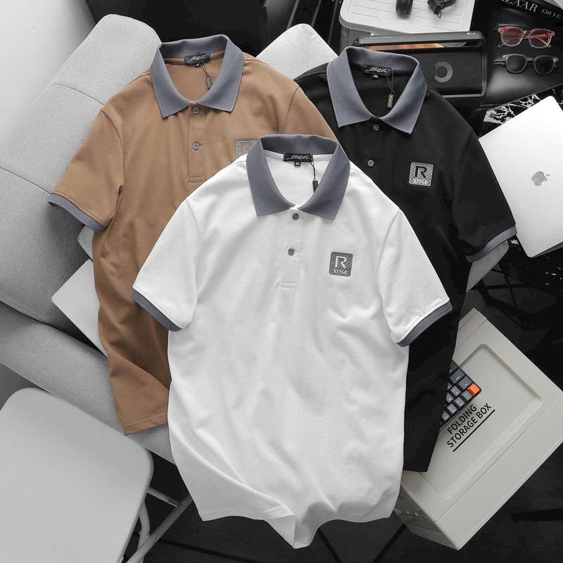 ( Có bigsize 45 - 105kg) Áo Thun PoLo Nam/Nữ Cao Cấp Polo Men R Đen/Trắng/Nâu Có Cổ