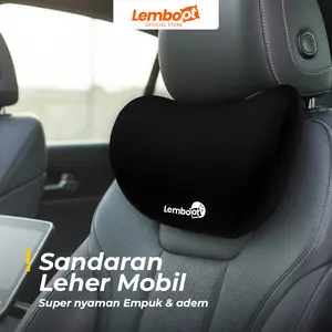 LEMBOOT Bantal Leher Mobil Ergonomis Memory Foam 100% Bantal Leher Mobil