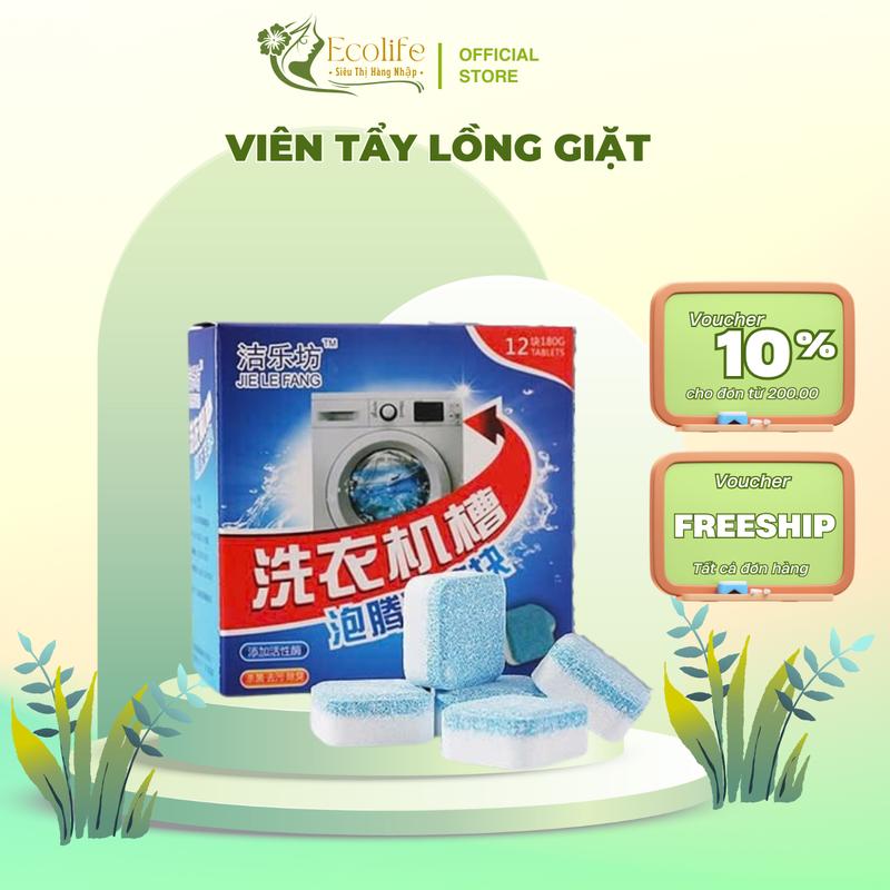 Viên tẩy lồng máy giặt cực mạnh diệt Hộp 12 viên Làm Sạch 0