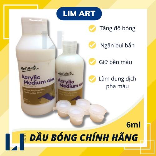 Dầu bóng bảo vệ tranh sơn dầu số hoá. Set 2 hủ (6ml) dầu bóng phủ tranh, đất sét, màu acrylic. Dung môi pha màu