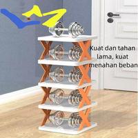 Gambar Rak sepatu X tempat rak sepatu susun rak sendal tempat sendal rak serbaguna plastic dari LM.officel.store Kota Surabaya 3 Tokopedia