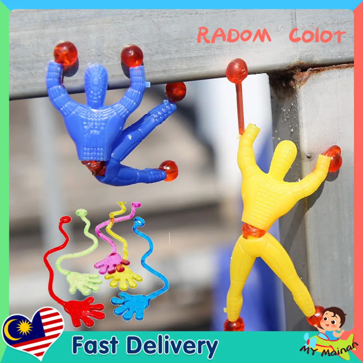 Flexible Climb Sticky Men Wall Toy Kids Toy Sticky Wall Climbing Flip Rolling Men Climber Kids Toy Favors Party Gift