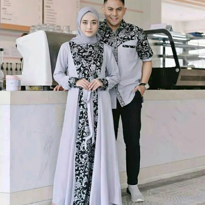 coupel gamis muslim batik kombinasi terbaru