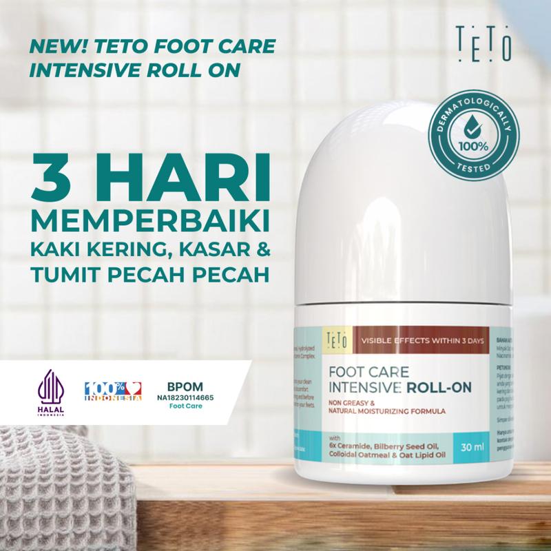 TeTo Foot Care Intensive Roll On 30ml - Perawatan Kaki Terbaik Kering Hand Tangan 0