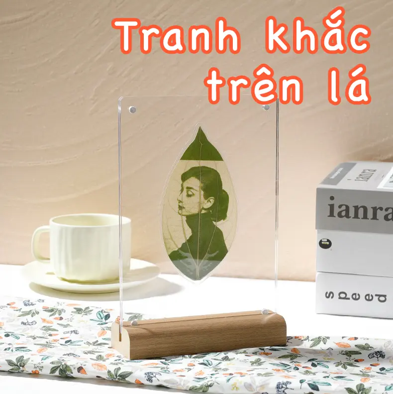 Quà tặng bạn gái, bạn trai ý nghĩa, tranh khắc trên lá cây làm quà handmade tặng noel, giáng sinh, sinh nhật, kỉ niệm, valentine, 20/10, 8/3