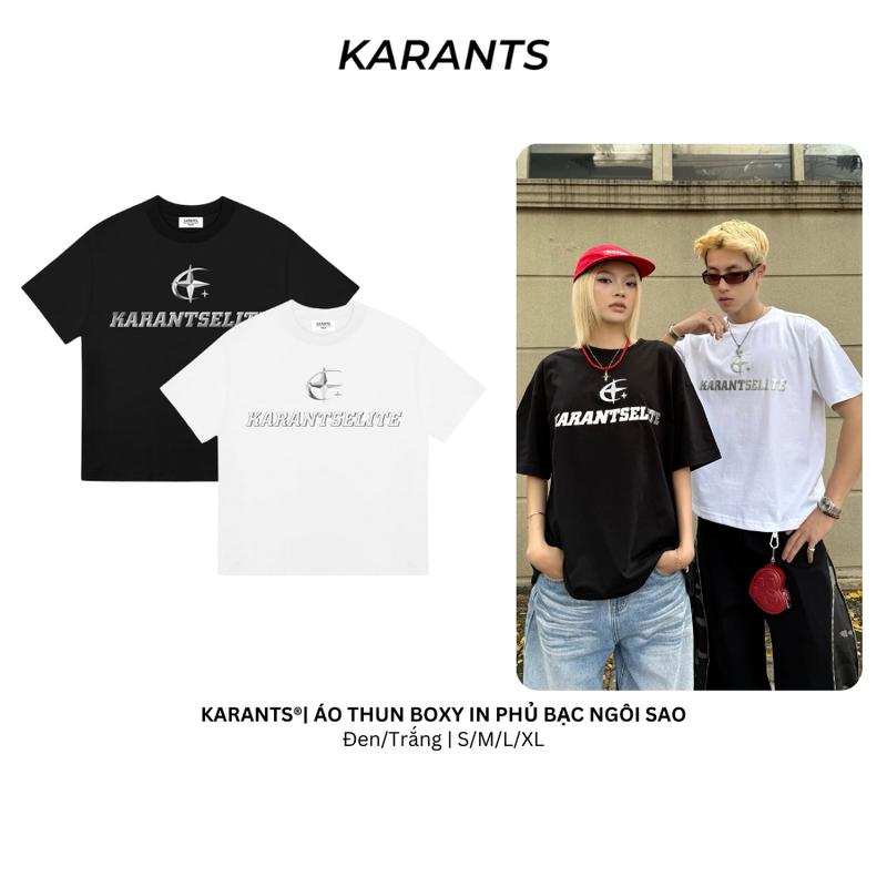 Áo Thun Boxy In Phủ Bạc Ngôi Sao Karants Local Brand Hot Trend - KR202