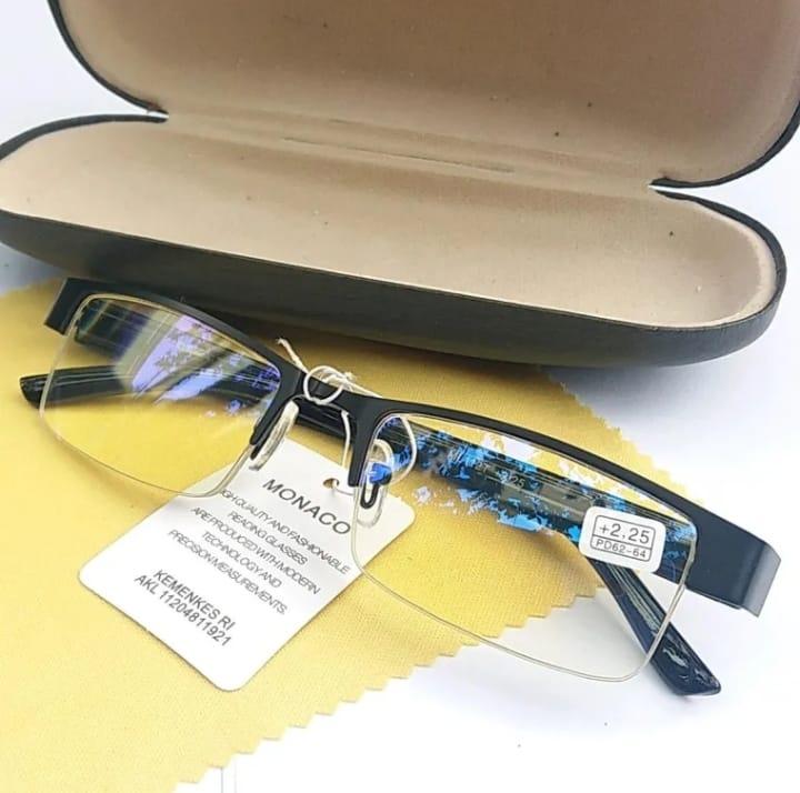 Kacamata Baca & Baca Jalan Super Fokus Anti Radiasi Sinar HP/Komputer Pria Wanita free lap dan box CA271-R Hitam Wajah