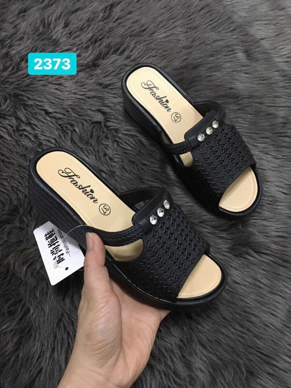 Foom nhỏ - chọn tăng 2 size Dép đế xuồng quai ngang dép nhựa dẻo nữ cao 5 cm