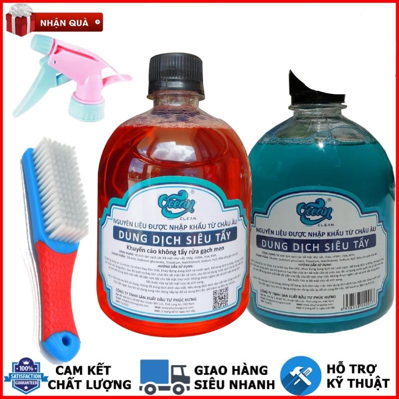 Nước rửa xe không chạm, tẩy lóc máy Ocean Clean 500ML tẩy lốc xe máy, đầu bò xe,...[Tặng kèm vòi xịt] dung dichtay tayloc  may