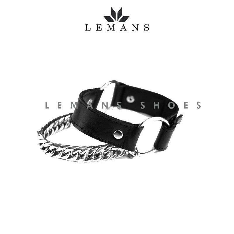   ĐAI ZIP  Dây đai xích trang trí giày Zip Boots Chelsea boots thành 3 đôi Harness Boot dây đai da bò CLI01 LEMANS Dây Giày 